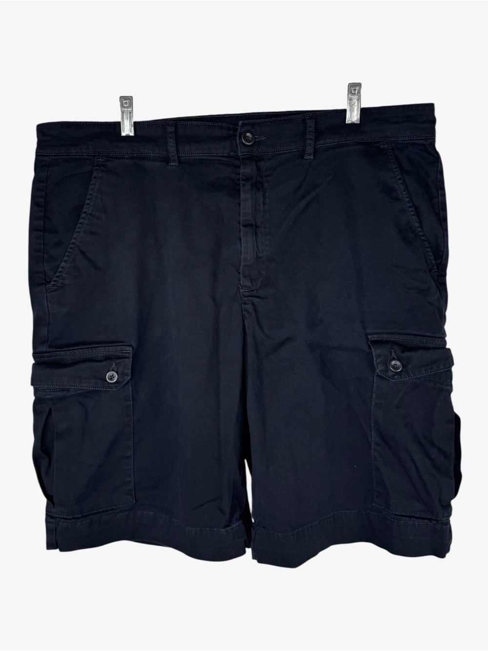 St John’s Bay Men’s Black Cargo Shorts 38 Waist Stretch Cotton Casual Utility